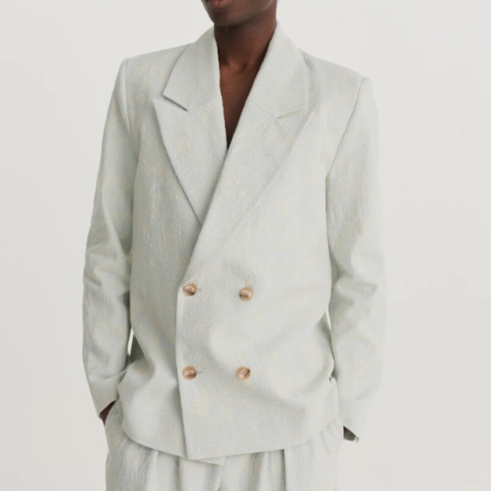 BNWT SS25 KING & TUCKFIELD FLORAL DENIM BLAZER JACKET S